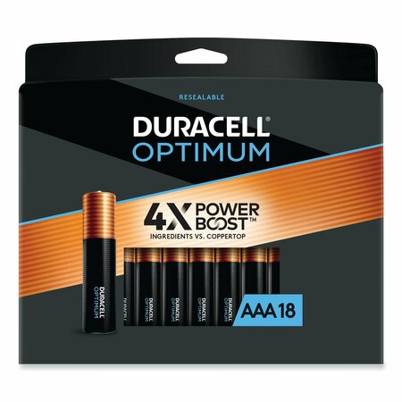 DURACELL Optimum Alkaline AAA Batteries, PK18 OPT2400B18PR